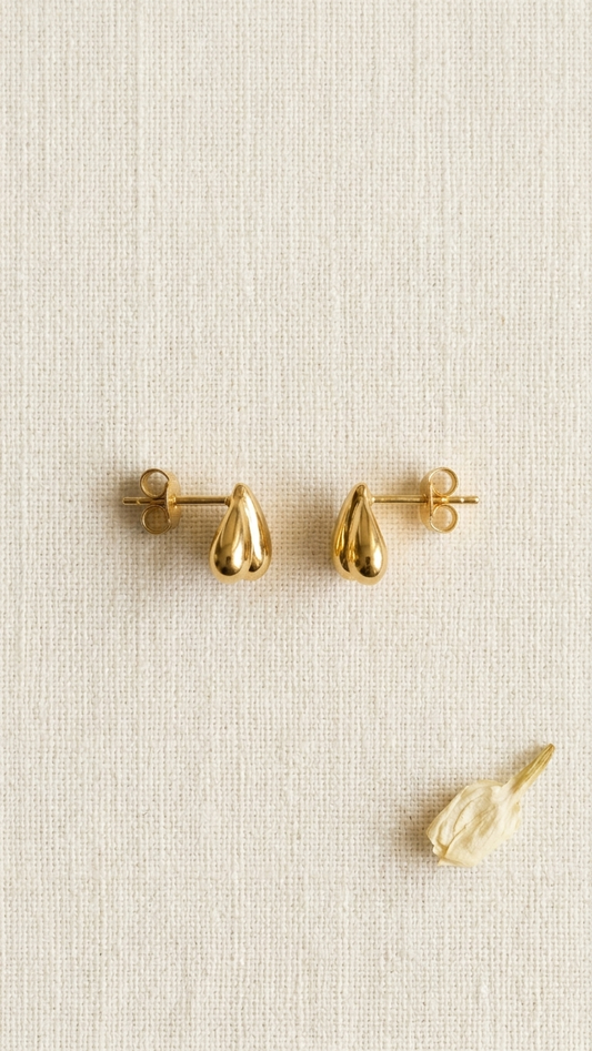 Everyday Wear Gold Leaf Stud Earrings