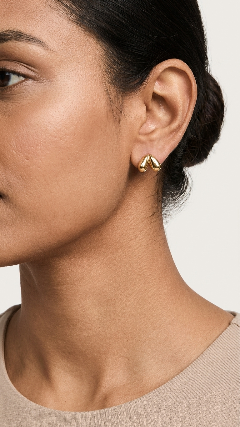 Everyday Wear Gold Leaf Stud Earrings