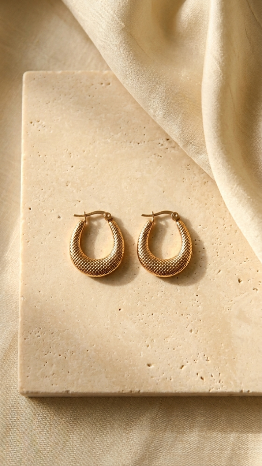 Gilded Crescent Hoop Earrings