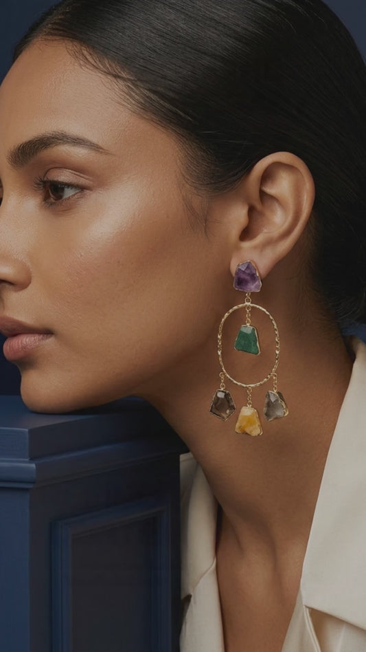 Multi-Stone Drop Earrings