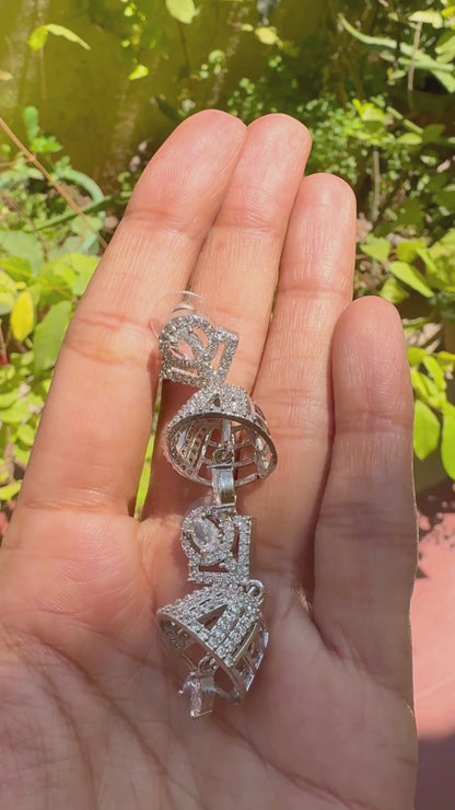 Marquise Bloom AD Earrings – Premium Silver Polish Modern Drop Earrings