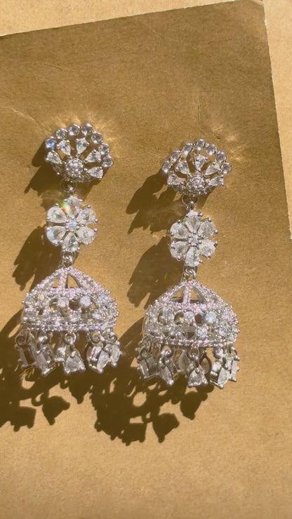 Silver Finish Teardrop Chandelier Dangles