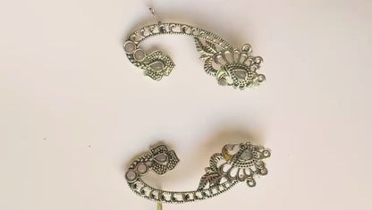 Heritage Oxidized Earcuff Pair in Lavender Accents