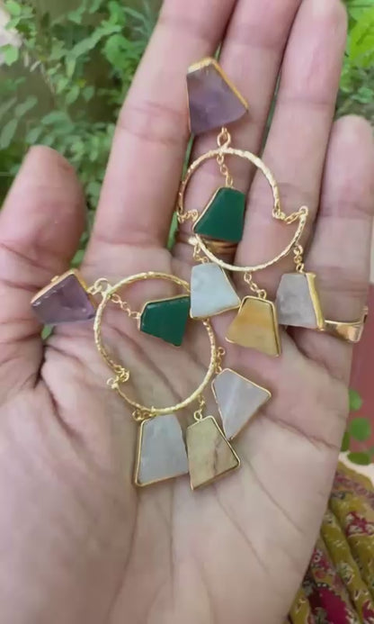 Multi-Stone Drop Earrings