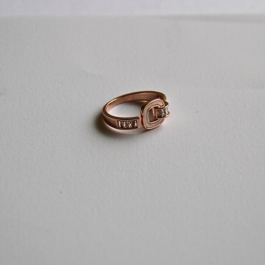 Dual Loop Elegant Rose Gold Ring