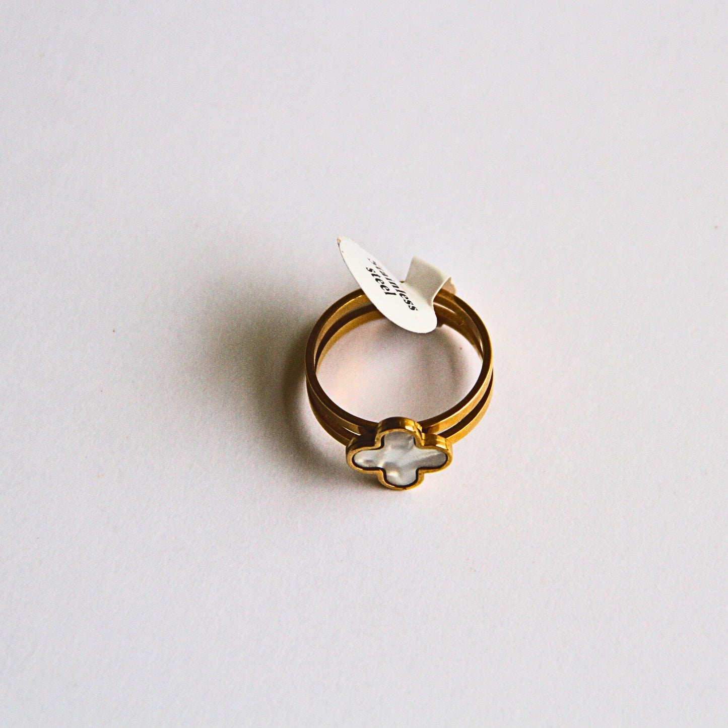 Four-Leaf Clover Ring – Elegant Gold Plated Jewellery size 19