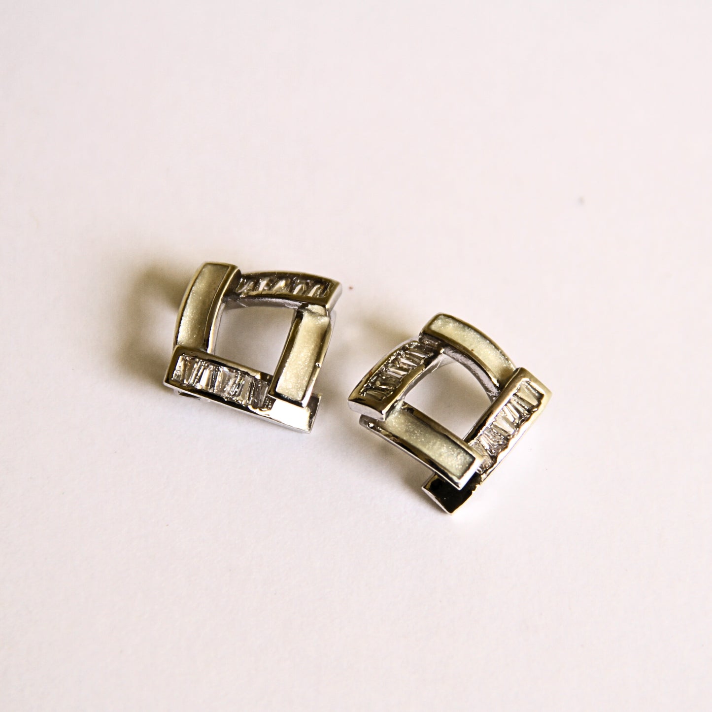 Minimalist Square Classic Box-Shape Silver Stud Earrings