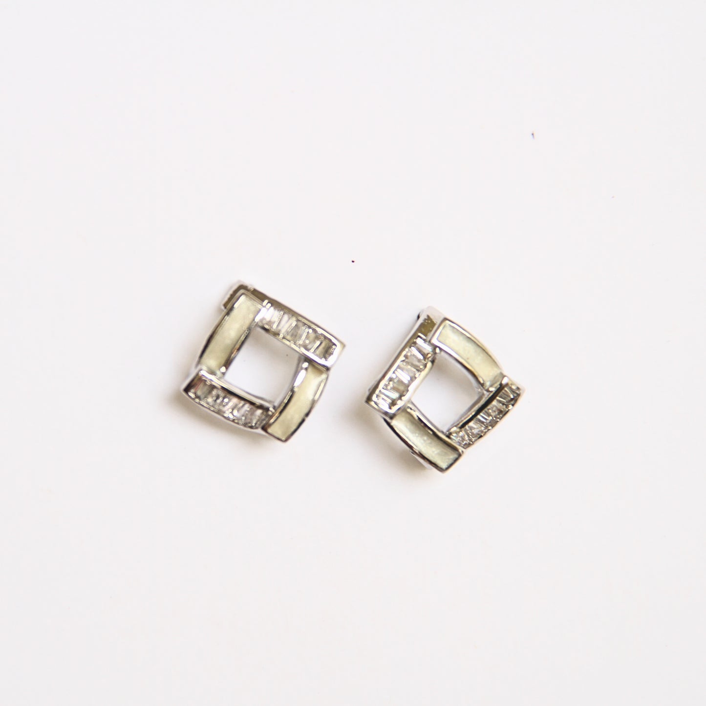Minimalist Square Classic Box-Shape Silver Stud Earrings